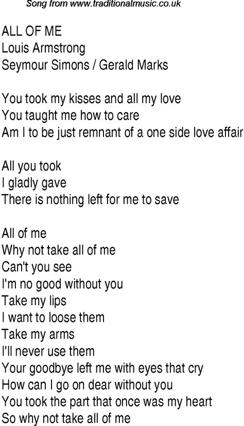 all of me lyrics and song|all of me text.